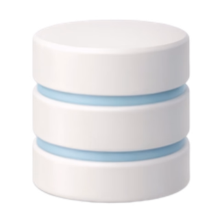 database cylinder connected to smartphone